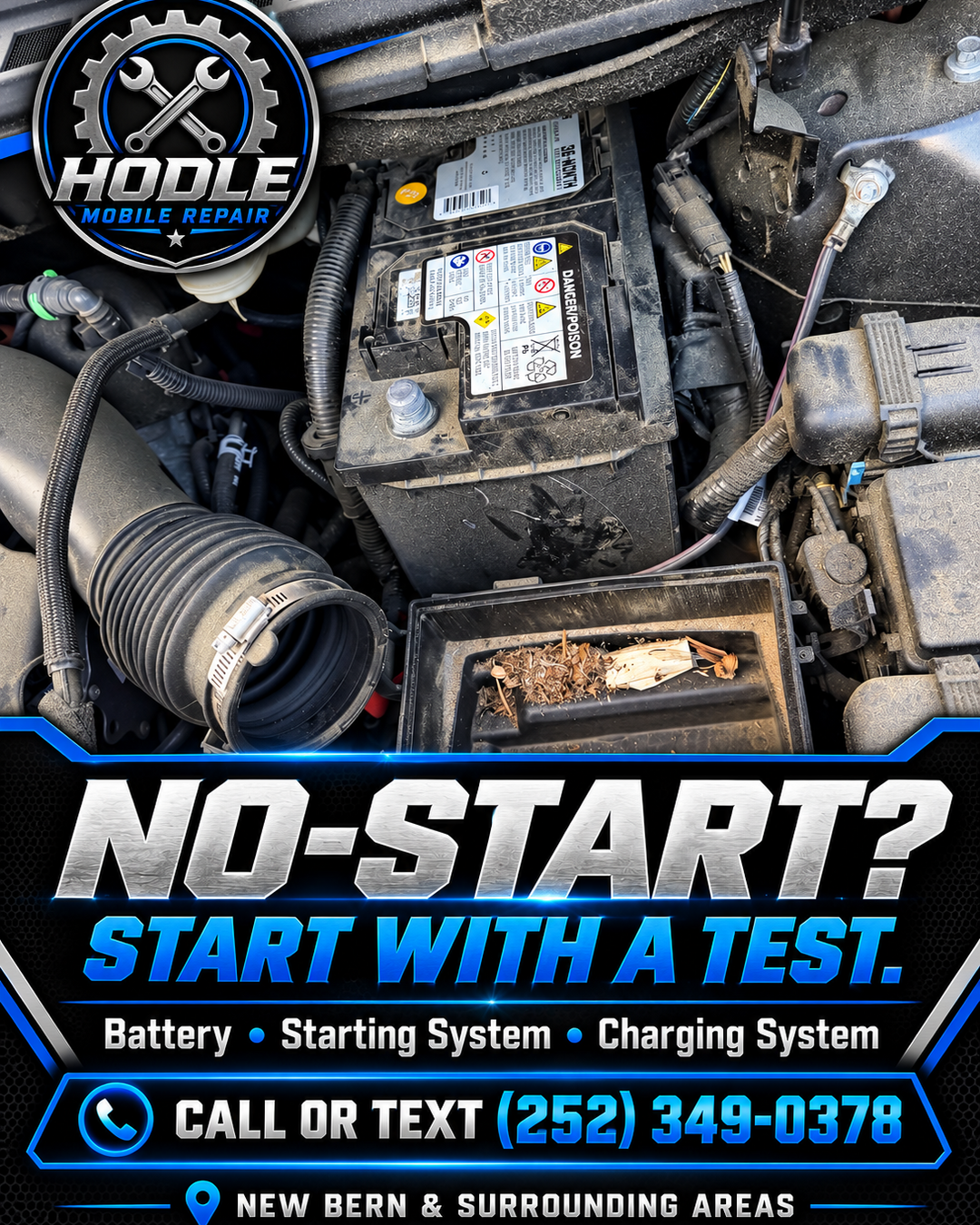 Battery and starting-system testing at a customer's location